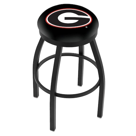 Holland Bar Stool Co 36" Blk Wrinkle Georgia "G" Swivel Bar Stool, Accent Ring L8B2B36GA-G