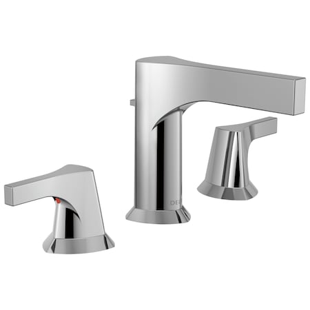 Delta Zura Two Handle Widespread Bathroom Faucet In Chrome 3574-MPU-DST