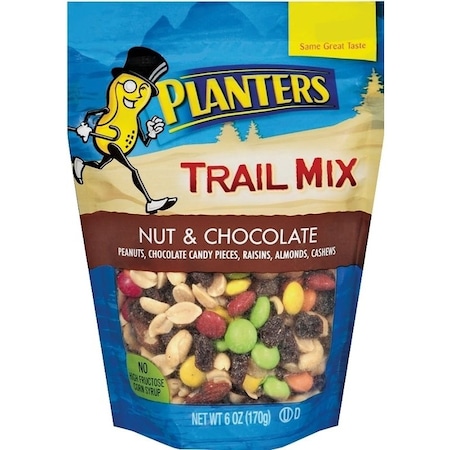 Planters Trail Mix, Chocolate, Nuts, 6 oz, Bag 422491