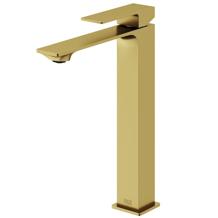 Vigo Dunn Single Handle Single-Hole Bathroom Vessel Faucet in Matte Brushed Gold VG03036MG