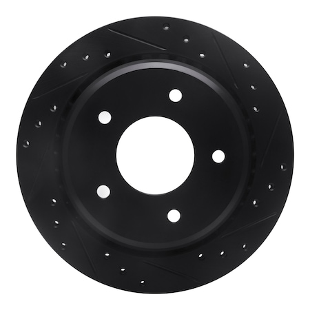 Dynamic Friction Co DFC Brake Rotor - Drilled and Slotted - Black 633-47027R