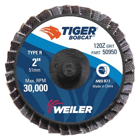 Weiler Coated Abrasive Flap Disc, 2 in dia. 50950