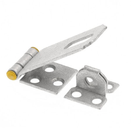 Prime-Line Door and Gate, Safety Hasp Hinge Latch, Fixed Staple 2-1/2 inch, Screws, Galvanized, Solid Brass Pin U 117053