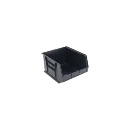 Quantum Storage Systems Hang & Stack Storage Bin, Polypropylene, Black, 11 in H, 16 1/2 in W, 18 in L QUS270CO