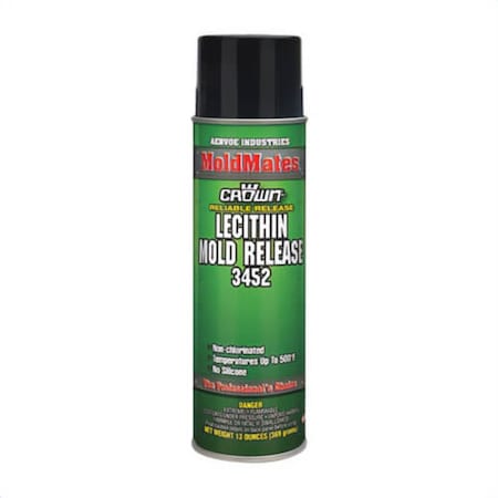 Crown By Aervoe Lubricant, 16 oz, Aerosol Spray Can, Lecithin-based Base, Clear 3452