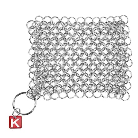 Desorden 4 in. Stainless Steel Chain Mail Scrubber for Cast Iron Cookware DE3640126