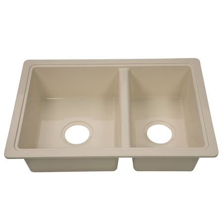 Lippert 25IN X 17IN DOUBLE BOWL SINK - PARCHMENT 809029