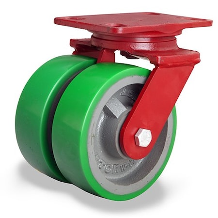 Hamilton Dual Whl Cstr, Polyurethan, 6 in., 2000 lb. S-HS2-6DB