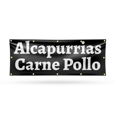 Signmission Alcapurrias Carne Pollo, 48 Inch x 120 Inch, Vinyl Banner B-120-30457