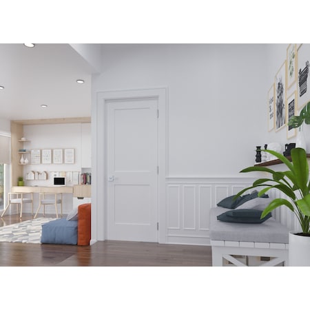 Reso 36 in. x 96 in. Right-Handed Solid Core Primed Single Pre-hung Interior Door Matte Black Hinges RID3696-2W-MB-RH