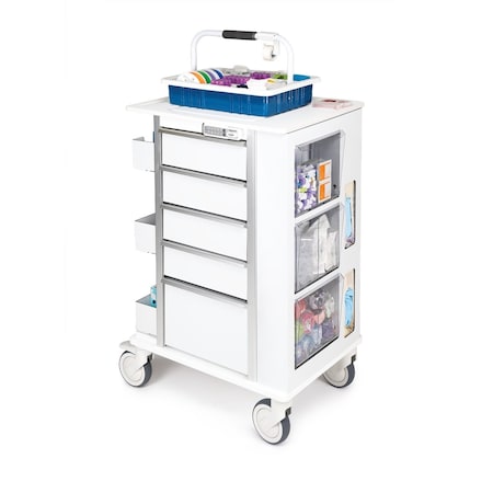 Omnimed Phlebotomy Cart, Aluminum & Plastic, 42 in H, 23.5 in W 351004
