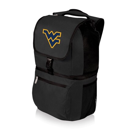 Picnic Time Family Of Brands NCAA West Virginia Mountaineers Zuma Backpack Cooler - Soft Cooler Backpack - Lunch Cooler, Black 634-00-175-834-0