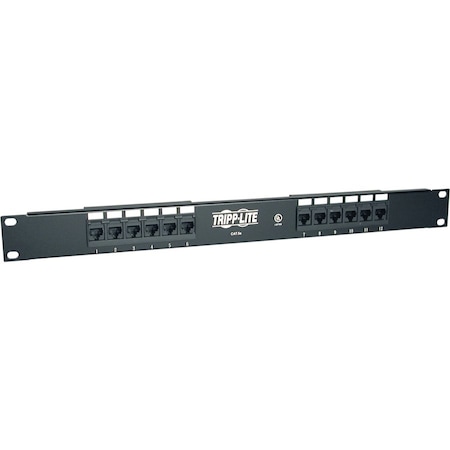 Tripp Lite 12-PORT CAT5E CAT5 RACKMOUNT PATCH PANEL 568B 110 PUNCH 1URM TAA N052-012