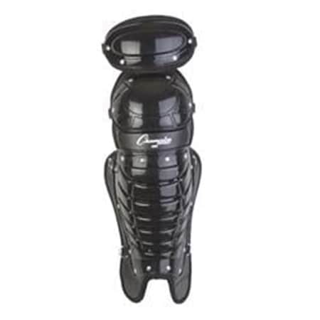 Champion Sports 16.5 in. Double Knee Umpire Leg Guard with Wings, Black LG86