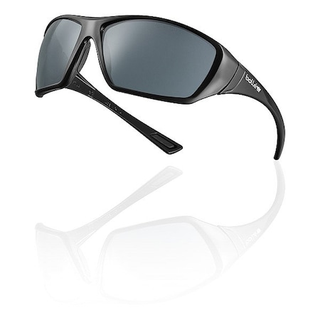Bolle Safety Not Applicable, Safety Glasses, Smoke Lens, Black Frame, Full-Frame HUSTLN20U