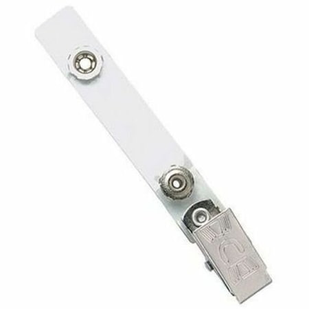 Brady Embossed "U" Vinyl Strap Clip with Permanent Snap - 2.75" - Steel - 500 / Bag - Clear 2105-3205