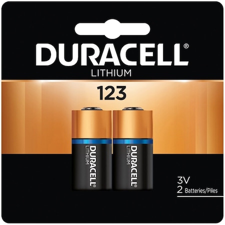 Duracell Lithium Photo 3V Battery - DL123A - For Multipurpose - 3 V DC - 2-/ Pack DL123AB2PK