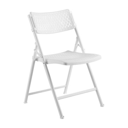 Betterbeds Air Flex Series Premium Polypropylene Folding Chair, White, 4PK BE2623785