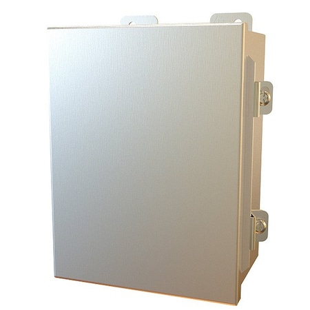 Hammond Clamps Electrical Enclosure, 8 in H, 4 in D, 6 in W, 12, 13, 3R, 4, 4X, Stainless Steel 1414N4PHS16G4