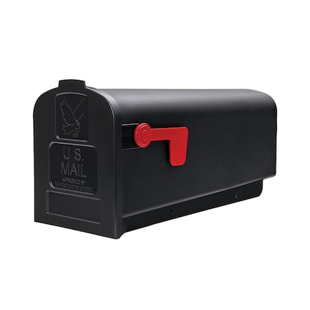 Architectural Mailboxes Parsons Plastic Post-Mount Mailbox, Black PL10B0AM