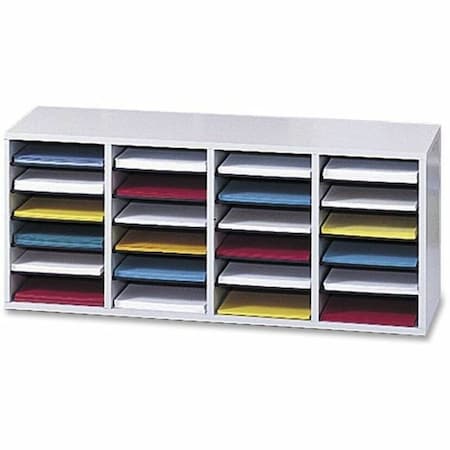 Safco Literature Org, Wood, Adjustable, 24, Grey 9423GR