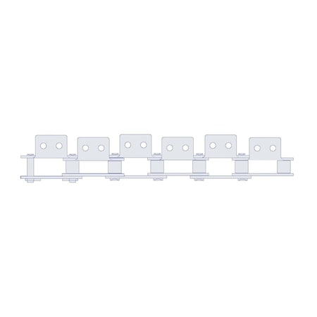 Hkk Chain HKK Double Pitch Riv Standard Conveyor w/A-2 Att on Every P, 2 P, 5/8 Dia x 5/8 W DC080RA2EV