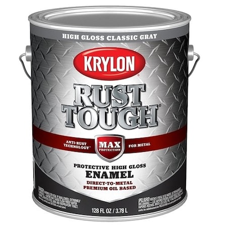 Krylon Rust Tough Oil-Based Gloss Rust Control Enamel, Gray, 1 Gal. K09738008