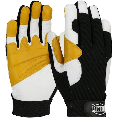 Ironcat Heavy Duty Top Grain Goatskin Leather Glove with Spandex Back and Reinforced Padded Palm 3616