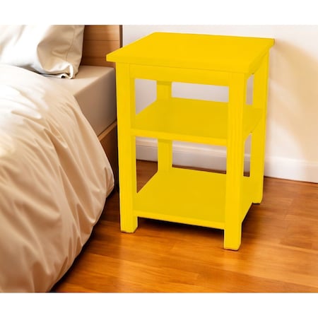 Homeroots 28" Yellow Solid Wood Nightstand 548315