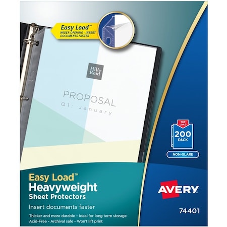 Avery Dennison Top-Load, Poly Sheet Protectors, PK200 74401