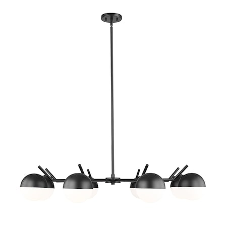 Z-Lite Realm Sphere 8 Light Chandelier, Matte Black, 44 In W x 8 In H 7517-8MB