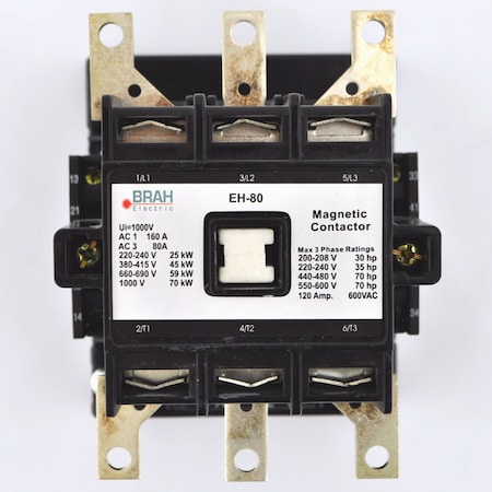 Brah Electric , Replacement 120A 600V 3P with 480VAC Coil for EH Series Contactor EH-100-30-22AS BEH-100-30-22AS