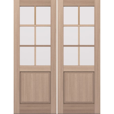 Doornmore G5006, 74.5" x 98" ( 2x36" Door) Left Hand, Mahogany SDL 6 Lite, 1/2 Lite Exterior Door G5006-SW-3696_2_LI