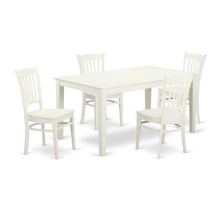 East West Furniture 5 Piece Dining Table Set, 5PK CAGR5-LWH-W