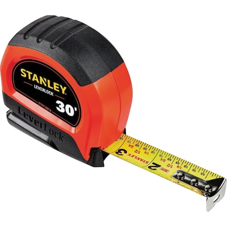 Stanley LeverLock 30 Ft. High-Visibility Tape Measure STHT30819S