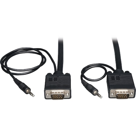 Tripp Lite 30FT SVGA / VGA COAX MONITOR CABLE WITH AUDIO AND RGB HIGH RESOLUTION HD15 3.5MM P504-030