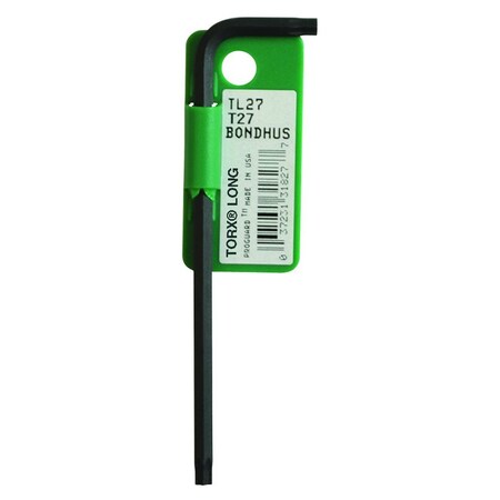 Bondhus T27 Torx L-Wrench - Long Arm Tagged & Barcoded 31827