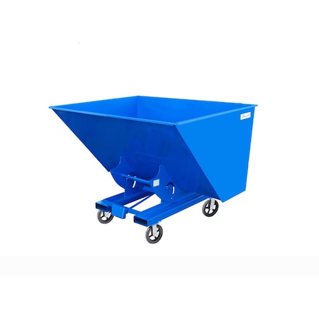 Jescraft Self Dumping Forklift Hopper, 3 Cu. Yard, 8in Mold-On-Rubber Casters: 2 Rigid, 2 Swivel DH-30BRMR8-2R2SMD