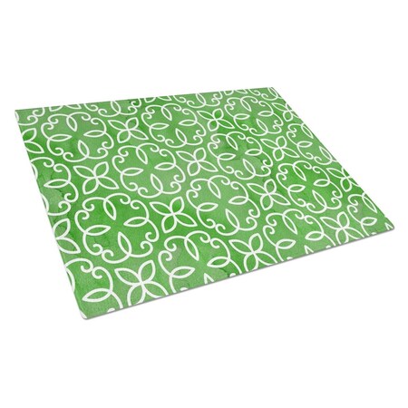 Carolines Treasures Watercolor Geometric Cirlce on Green Glass Cutting Board, Large BB7556LCB