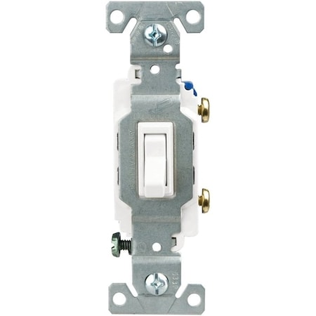 Eaton Wiring Devices C13017LTW Toggle Switch, 15 A, 120 V, Polycarbonate Housing Material, White C1301-7LTW-L