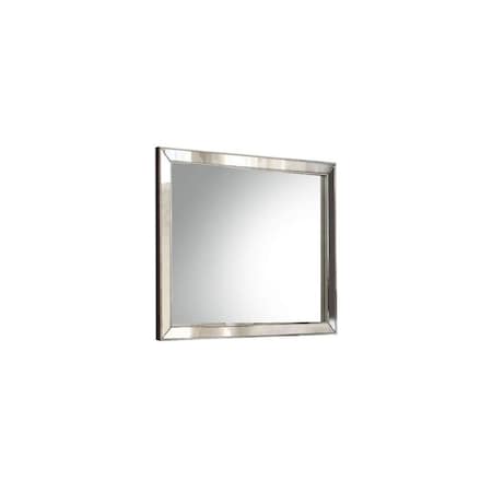Homeroots 32" Platinum Wood Framed Mounted Dresser Mirror 486446