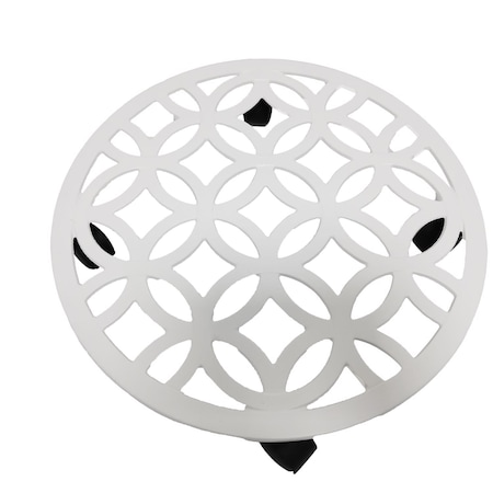 Living Accents 3 in. H White Cast Iron Wheeled Plant Stand 58050