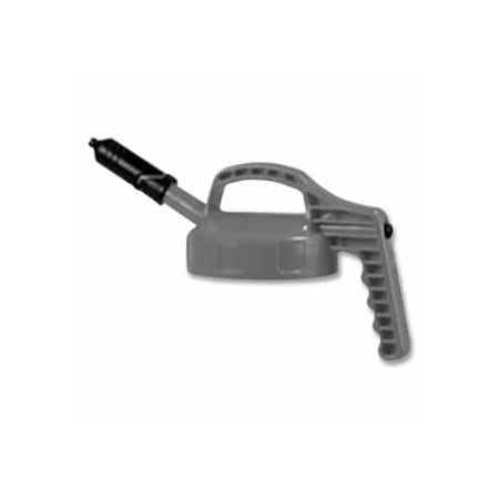 Oilsafe Mini Spout Lid, 1/4 in dia, Gray, Engineering Plastic 399-100404