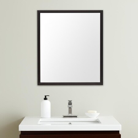 Homeroots 32" Black Bathroom Vanity Mirror 607230
