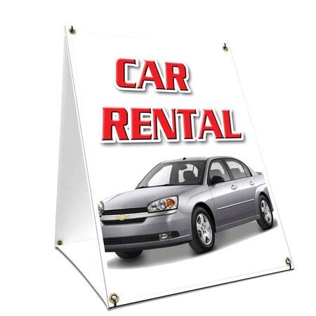 Signmission Car Rental, 36 Inch x 24 Inch A-frame Yard Sign, Plastic Sign SBC-2436-Car Rental