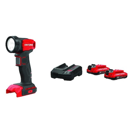 Craftsman Cordless Task Light V20 (Tool Only) AND CMCL020B/CMCB202-2CK
