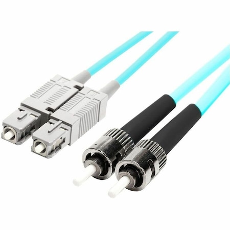 Monoprice MULTI-MODE OM4 FIBER OPTIC CABLE - SC-ST UL 3MM 50/125 OFNR DUPLEX AQU 39434