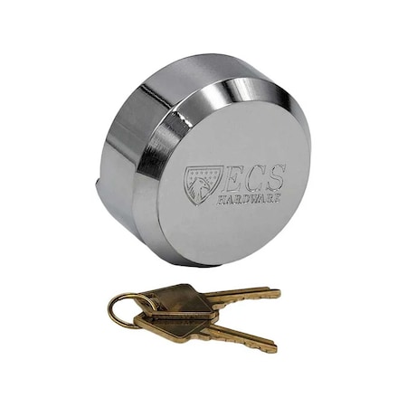 Ecs Hardware Hidden-Shackle Stainless Steel Puck-Style Lock KW1, Keyed Different ECSH-PLP-SS-KW1-KD