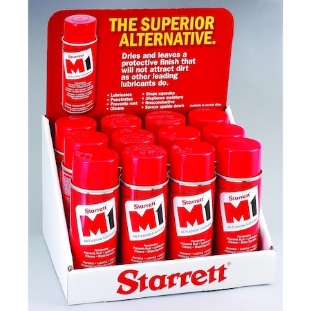 Starrett LOW VOC ALL-PURPOSE LUBRICANT, 12 OZ CAN, AEROSAL SPRAY FORM, AMBER, 0.8 M1-95173