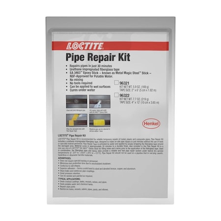 Loctite Pipe Repair Kit, PIPE REPAIR KIT 4in. x12' TAPE LOC96322